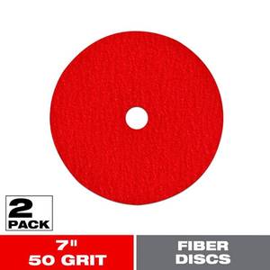 lot 13519 image: Diablo 7 in. Dia. x 78 in. Aluminum Oxide Fiber Disc 50 Grit Coarse 8450 rpm, 6 Count