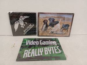 lot 13526 image: Lot Of 3 Metal Wall Decor Signs