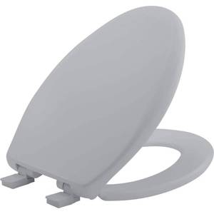 lot 13581 image: Affinity Elongated Soft-Close Easy-Clean Never-Loosens Plastic Toilet Seat in Country Gray