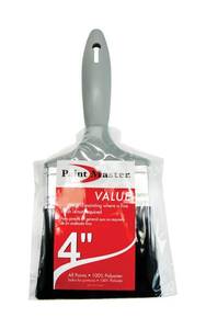 lot 13590 image: Paint Master 4 in. W Medium Stiff Flat Polyester Paint Brush, 2 Pack