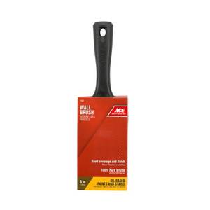 lot 13600 image: Ace 3 in. Wide Flat Natural Bristle Paint Brush, 3 Pack