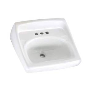 lot 13613 image: American Standard Lucerne Wall-Mount Bathroom Sink with 4-in Faucet Holes in White