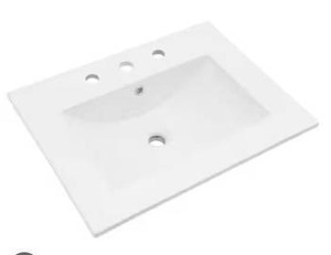 lot 13623 image: Rectangular Single Sink Vanity Top in White, Approximately, 30x18 Inch