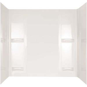 lot 13625 image: Peerless Pro-Series 5-Piece Easy Up Adhesive Tub Surround in White