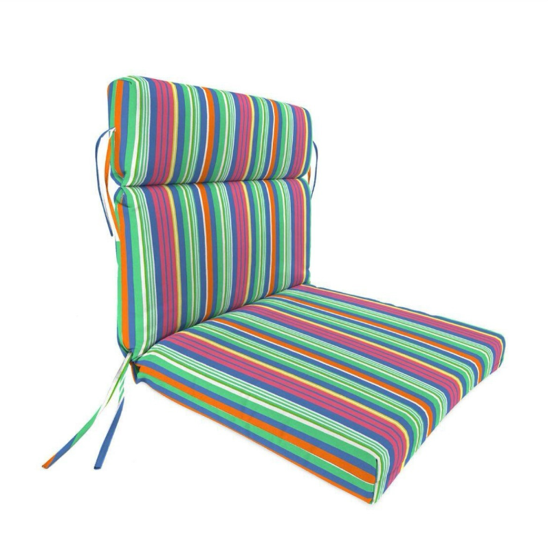 lot 4651022 image: Hampton Bay 20 in. W x 24 in. D High Back Universal Outdoor Cushion in Antilles Stripe (Single cushion) - Retail $49.99