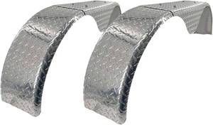 lot 161418 image: Retails for $331 (2) Tandem Axle Boat Trailer Fenders Adjustable Aluminum Diamond Plate Teardrop 60 to 72 inch Long