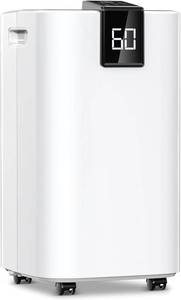 lot 161386 image: Retails for $160 4000 sq.ft Dehumidifier for Basement, Trazico 45 Pint Dehumidifiers for Home with Drain Hose, Smart Humidity Control, 24H Timer, Auto Defrost, Ideal for Large Room, Bathroom, Bedroom, Garage, Black