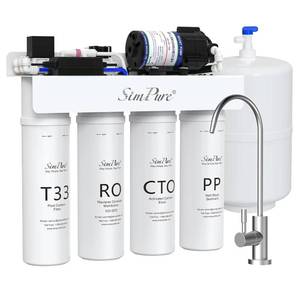 lot 251512 image: Retails for $219 SimPure T1-100 Reverse Osmosis Water Filter, Near 0 TDS Reverse Osmosis System 7 Stage, NSFANSI 58 Certified, Under Sink RO Water Filtration System 100 GPD with Tank, Build in Pump, BPA Free
