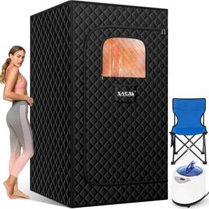 lot 261466 image: Retails for $150 Upgraded Sauna Box for Relaxation, Detoxification, Portable Steam Sauna for Home with Steamer, 9 Levels, 2.6  x 2.6  x 5.9