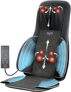 lot 261477 image: Retails for $228 Mynt FSA Eligible HSA Approved Shiatsu Neck and Back Massager for Chair with 10 Deep Kneading Nodes, 2D & 3D Back Massage with Heat, Portable Spot Massage Chair Pad (Black)