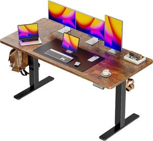 lot 452037 image: Retails for $133 Huuger 55 x 28 Large Electric Standing Desk, Height Adjustable Computer Desk, 27.6 Deep Desktop, Stand up Gaming Office Desk with 2 Hooks, 3 Preset Heights, for Home Office, Rustic Brown