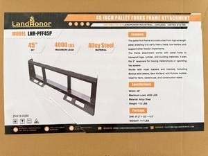 lot 5335 image: Unused Land Honor 45 In Pallet Forks Frame Attachment (LHR-PFF45P)