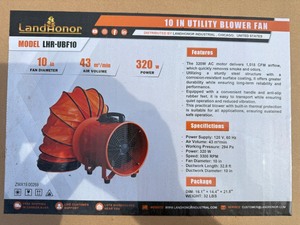lot 5269 image: Unused Land Honor 10In Utility Blower Fan (LHR-UBF10)