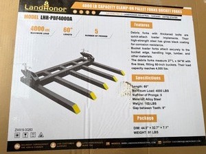 lot 5331 image: Unused Land Honor 4000Lb Capacity Clamp-On Pallet Forks Bucket Forks (LHR-PBF4000A)
