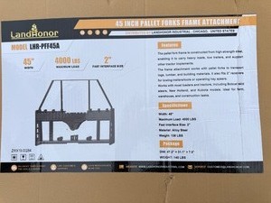 lot 5333 image: Unused Land Honor 45 In Pallet Forks Frame Attachment (LHR-PFF45A)