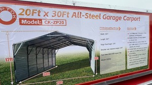 lot 5117 image: Unused CAPTOK All-Steel Garage Carport (CK-ZP20)