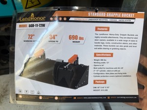 lot 5197 image: Unused Land Honor Hydraulic grapple bucket (SGB-11-72W)