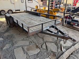 lot 5402 image: 16 foot Load Trailer Tandem Axle Utility Trailer - No Ramps - Will have lights added before sale end - 2 ball