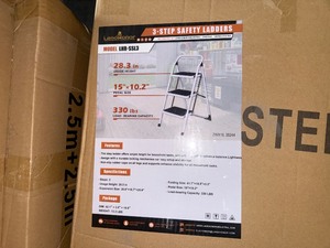 lot 5239 image: Unused Land Honor 3-Step Safety Ladders (LHR-SSL3)
