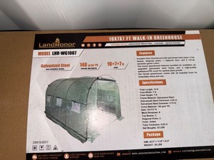 lot 5374 image: Unused Land Honor 10 x 7 x 7 Ft Walk-in Greenhouse (LHR-WG1007)
