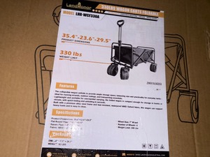 lot 5261 image: Unused Land Honor 330Lbs Wagon Carts Foldable (LHR-WCF330A)