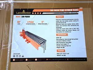 lot 5341 image: Unused Land Honor 60 In Pine Straw Rake (LHR-PSR60)