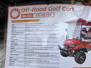 lot 5089 image: Unused CAPTOK Off-Road Golf Cart 4 Passenger (CK-GC22S) White with Black Seating