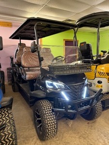 lot 5093 image: Unused CAPTOK Off-Road Golf Cart 6 Passenger (CK-GC42S) Black Color- Unit will have Brown Leather Seats instead of Black Pictured - Updated pictures will be added soon.