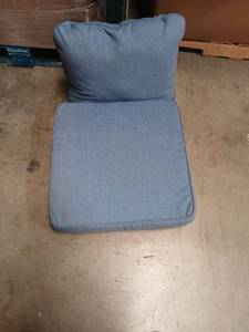 lot 7802 image: Blue Chair Cushion Set with Back Pillow