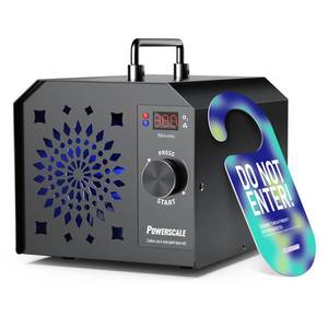 lot 17037 image: PowerScale Ozone Generator 90,000mgh O3 Intelligent Control Ozone Odor Eliminator Commercial Ozone Machine Odor Removal, For Home, Car, Pet Room - High Capacity Ionizer Ozone Air Purifier, Black - Retail $43