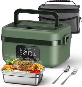 lot 22346 image: ODSD Cordless Electric Lunch Box for Adults, 16000mAh Rechargeable Self-Heating Lunch Box Food Warmer with Timer & Adjustable Heating, 34oz1L Container with Insulated Bag for Office Car Outdoor
