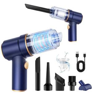 lot 22353 image: KMM Handheld Car Vacuum Cleaner, 9000Pa Vacuum Cleaner and Air Duster, 120W High Power Hand Held Vacuum with LED Light and Multi-Nozzles for Car, Home, Office, Pet - Retail $35