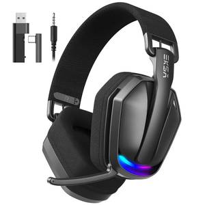 lot 22382 image: EKSA 2.4GHz Wireless Gaming Headset for PS5PS4, PC, Switch, Mac, Bluetooth 5.4 Gaming Headphones with Noise Cancelling Microphone, 169g Ultralight, RGB, Type-C, 35H Battery, Wired Computer Headphones - Retail $40