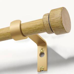 lot 22420 image: Lootkell Natural Light Wood Curtain Rods for Windows 28 to 48 1 Diameter Heavy Duty Window Curtain Rod Adjustable with Handmade Wood Grain Design for Living Room Bedroom Kitchen Farmhouse Outdoor - Retail $26