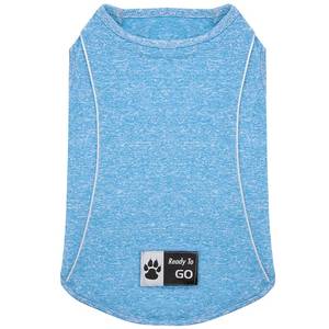 lot 30078 image: KYEESE Reflective Dog Shirt, Lightweight Sun Protection Dog T Shirts for Small Dogs Boy, Breathable Sleeveless Pet Tank Top High Visibility Summer Dogs Clothes for Night Walking Outdoor, Blue, M - Retail $13