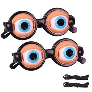 lot 30092 image: 2Pcs Funny Glasses for Adults Crazy Eyes Glasses Blinking Eye Design Funny Prop Glasses for Party Cosplay Photo Props - Retail $16