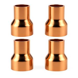 lot 30094 image: GASHER 4Pcs 34 to 12 ID Copper Reducer, Reducing Copper Coupling Fitting Straight with Sweat End for HVAC Refrigeration System - Retail $9