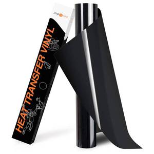 lot 30103 image: HTVRONT HTV Heat Transfer Vinyl Roll- 12 x 8ft Black HTV Vinyl for Shirts, Iron on Vinyl for All Cutting Machine - Easy to Cut & Weed for Iron Design (Black) - Retail $7