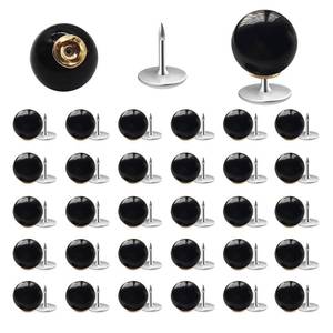 lot 30105 image: ZLMCUJE 30 Sets 10mm No Sew Black Pearl Buttons Brooch Pins Pearl Rivets No Tools Detachable and Reusable,DIY Craft Decoration (Black) - Retail $14