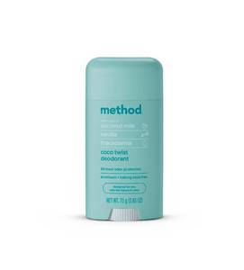 lot 30124 image: Method Deodorant, Coco Twist, Coconut Milk, Avocado  Macadamia Oil notes, 24 Hour Odor Protection, 2.65 oz - Retail $13