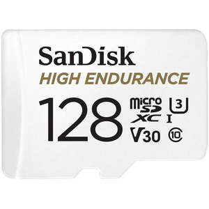 lot 30134 image: SanDisk High Endurance 128GB Micro SDHC Flash Memory Card with Adapter - Retail $28