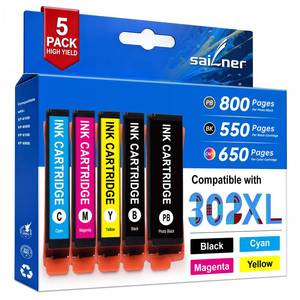 lot 32784 image: SAILNER Remanufactured Ink Cartridge Replacement for Epson 302 302XL T302XL Ink Cartridges Work for epson XP-6100 XP-6000 XP6100 XP6000 6100 Printer Ink Cartridges, 5 Pack, High Yield, Latest Chip - Retail $46