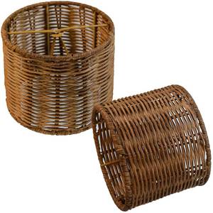 lot 32799 image: Mini Lampshade 2sets chic round little lamp shade, boho lamp covers replacement traditional shades,woven Chandeliers Shade Wall Lamp Sconces Shade - Retail $26
