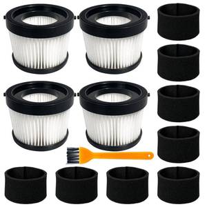 lot 32808 image: DCV5011H HEPA Filter Compatible with DEWALT DCV501HB Cordless Handheld Vacuum, with 8 Foam Sleeve Filters & 1 Brush 4 pack - Retail $15