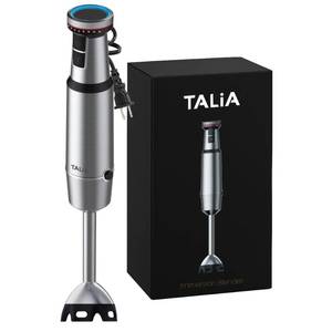 lot 32813 image: TALIA Immersion Blender Handheld Corded Hand Blenders with Gift Box, 1200W Powerful Stainless Steel Stick Emulsifier for Soup, Smoothies, Variable Speed, Speed Fine-Tuning Knob with Blue Light Ring - Retail $40