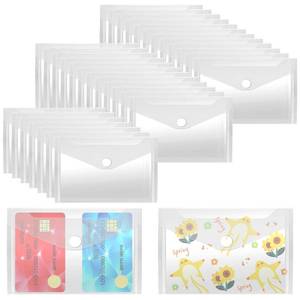 lot 33495 image: Vmiapxo Stamp and Die Storage Pockets, Reusable Small Plastic Envelopes Waterproof Sticker Organizer Receipt Holder Photo Storage Folders (3 x 5) - Retail $12