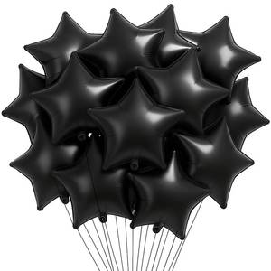 lot 33501 image: 20 Pieces 18 Inch Star Foil Balloons, Metallic Mylar Star-Shaped Balloons for Birthdays, Baby Showers, Graduations, Weddings, Anniversaries, Christmas, New Years Eve, and Party Decorations (Black) - Retail $7
