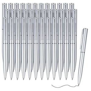lot 33512 image: Teling Small Ballpoint Pen Mini Pens Bulk 4 Inch Short Tiny Small Writing Tool Black Ink for Pocket Notebook Notepads School Office(Silver,Classic Style) see photo  - Retail $9