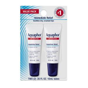 lot 33518 image: Aquaphor Lip Repair Ointment, Moisturizing Lip Balm Pack, Mothers Day Gifts, 0.35 Tube, Pack of 2 - Retail $8