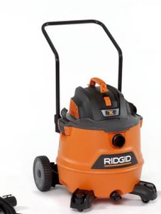 lot 7790 image: RIDGID 16 Gallon WetDry Vacuum with Cart - Retail $150